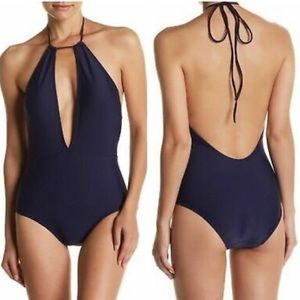 Ted Baker London Pikaa Navy Halter One-Piece Swimsuit | Size 1
